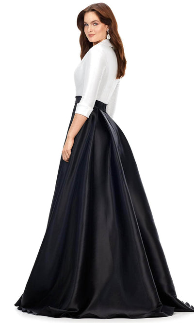 Ashley Lauren 11326 - Quarter Sleeves Satin Ballgown Special Occasion Dress