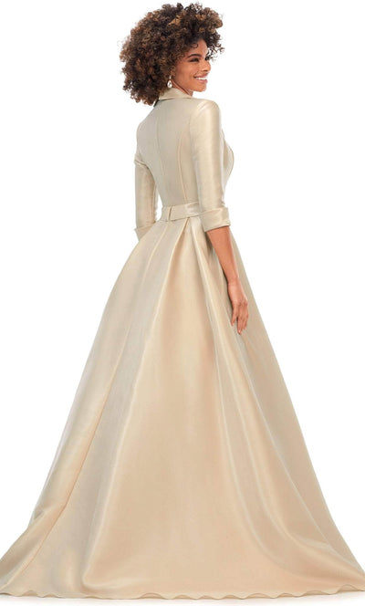 Ashley Lauren 11326 - Quarter Sleeves Satin Ballgown Special Occasion Dress