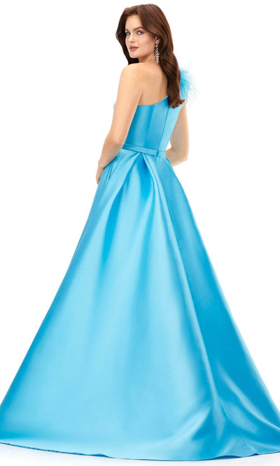 Ashley Lauren 11336 - Feather Detailed One Sleeve Evening Gown Special Occasion Dress