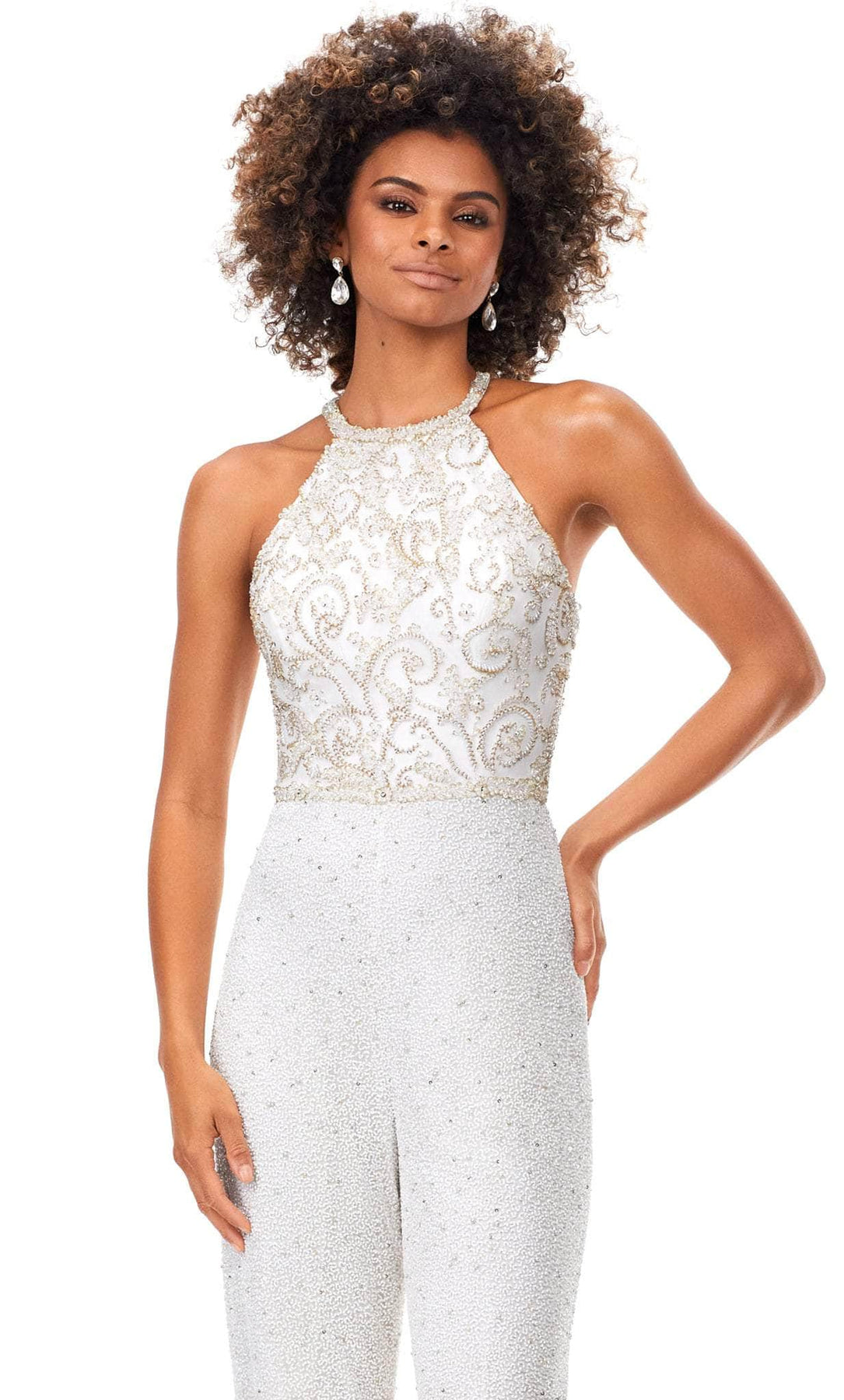 Ashley Lauren 11339 - Sleeveless Halter Jumpsuit Special Occasion Dress