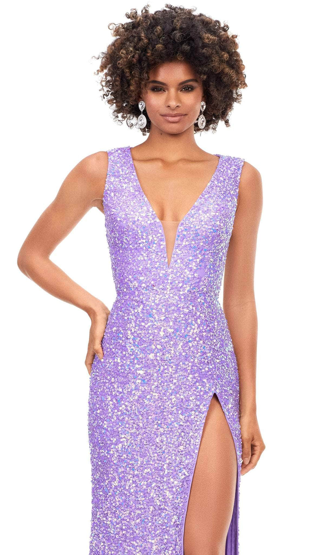 Ashley Lauren 11373 - V-Neck Dress