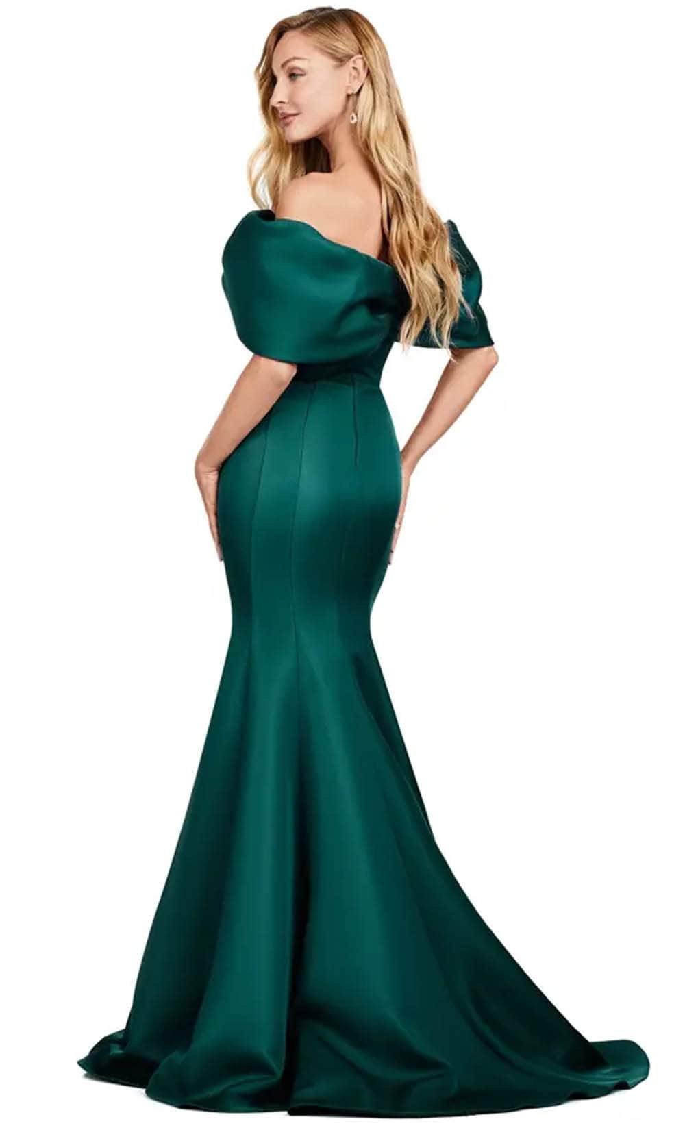 Ashley Lauren 11413 - Bow Accent Satin Mermaid Gown Evening Dresses