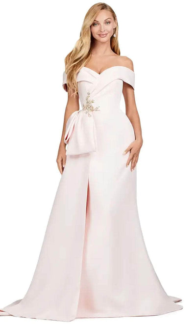 Ashley Lauren 11425 - Off-Shoulder Mermaid Satin Gown Evening Dresses 0 / Blush