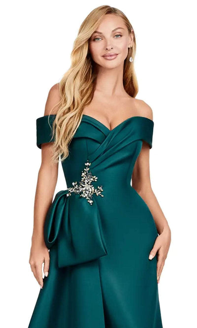 Ashley Lauren 11425 - Off-Shoulder Mermaid Satin Gown Evening Dresses