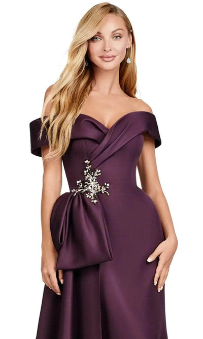 Ashley Lauren 11425 - Off-Shoulder Mermaid Satin Gown Evening Dresses