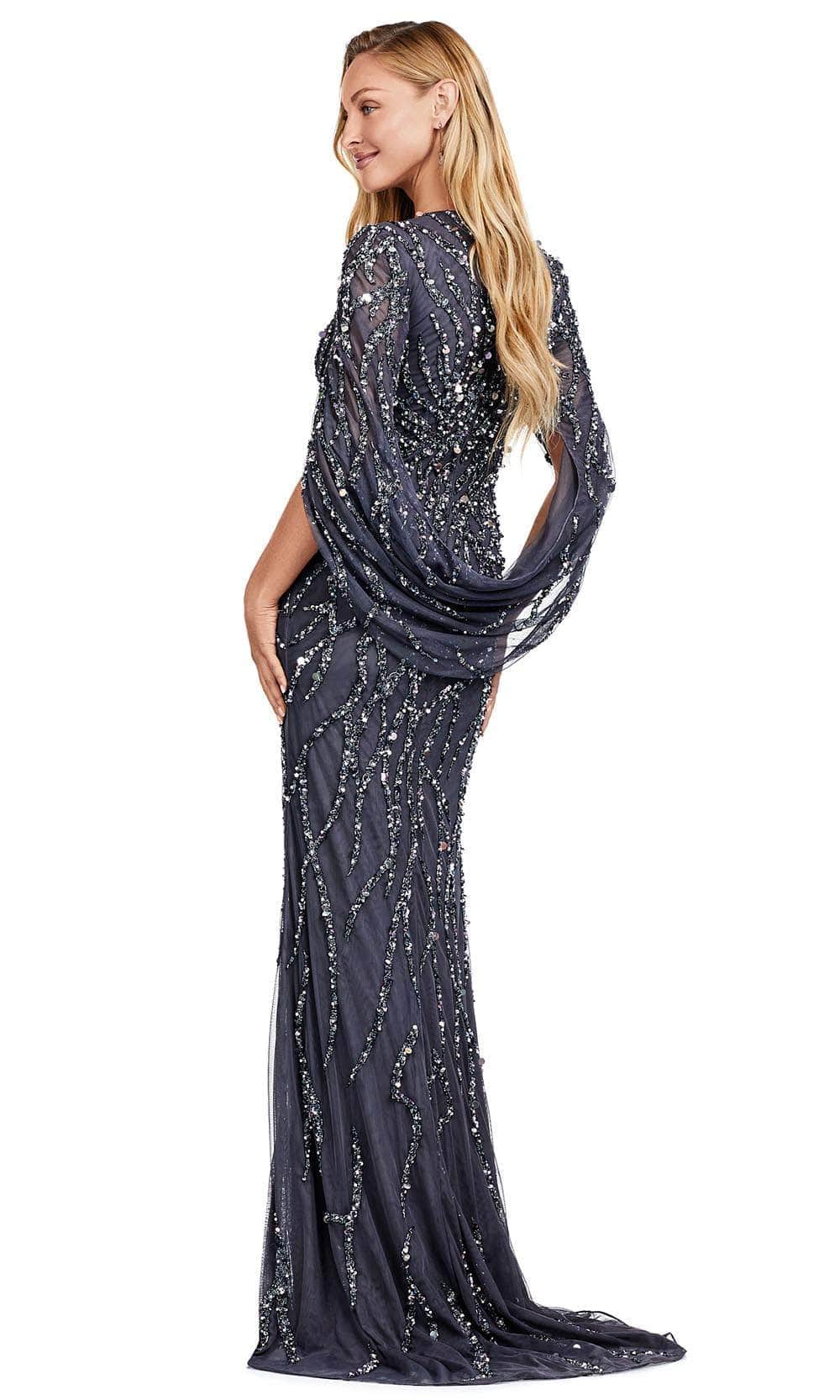 Ashley Lauren 11430 - Cape Sleeve Beaded Evening Gown Prom Dresses
