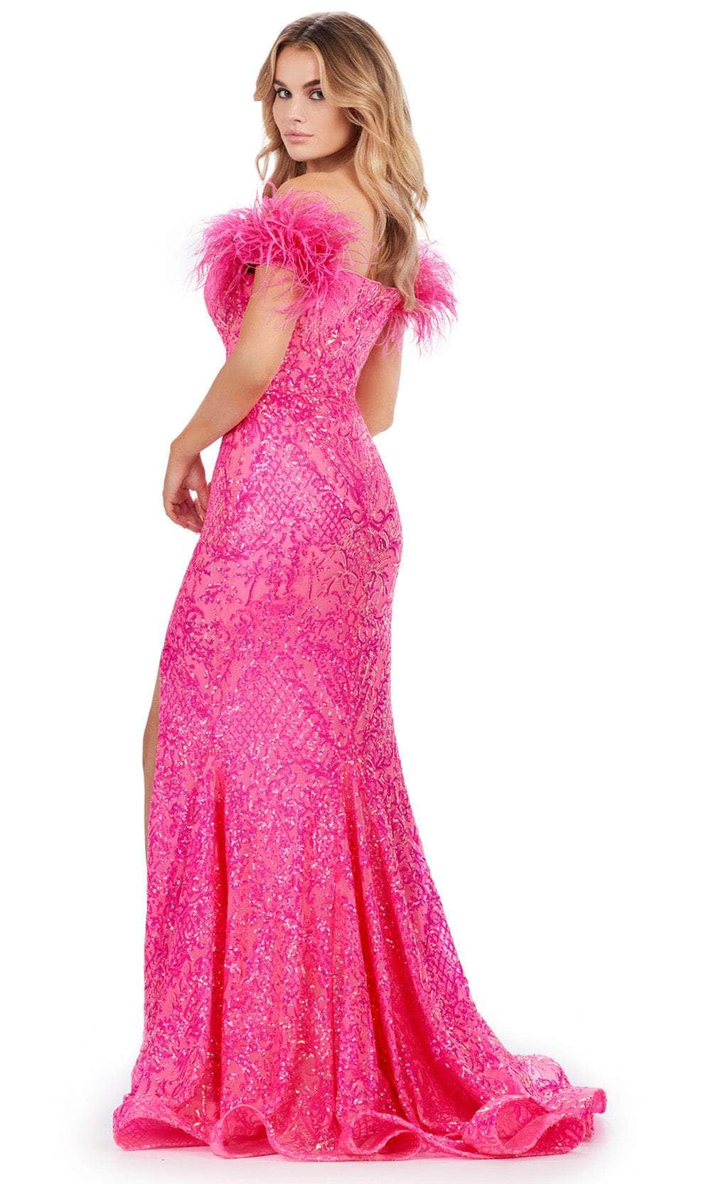 Ashley Lauren 11463 - Feather Sleeve Sequin Prom Dress Prom Dresses