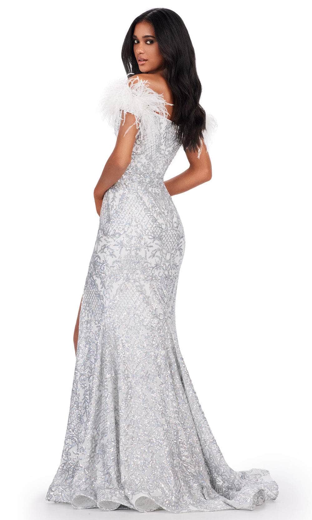Ashley Lauren 11463 - Feather Sleeve Sequin Prom Dress Prom Dresses
