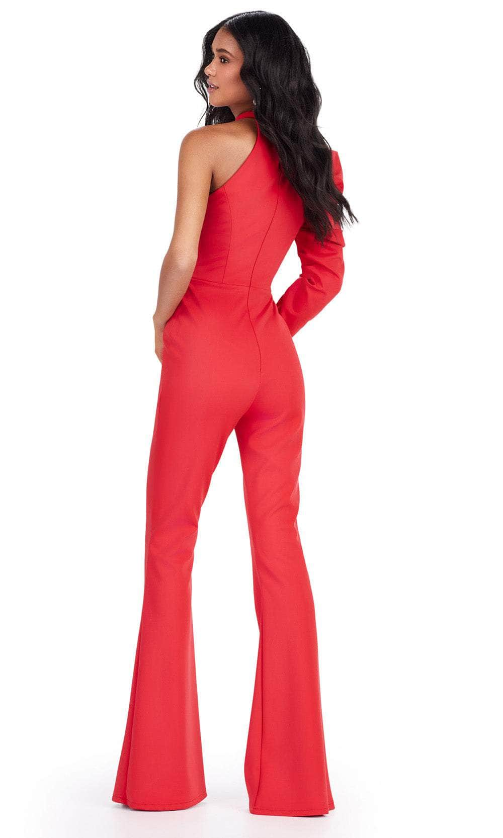 Ashley Lauren 11531 - Puff Sleeve High Neck Jumpsuit Formal Pantsuits