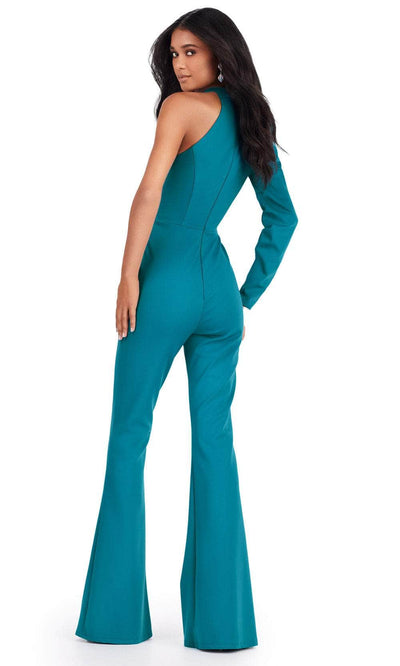 Ashley Lauren 11531 - Puff Sleeve High Neck Jumpsuit Formal Pantsuits