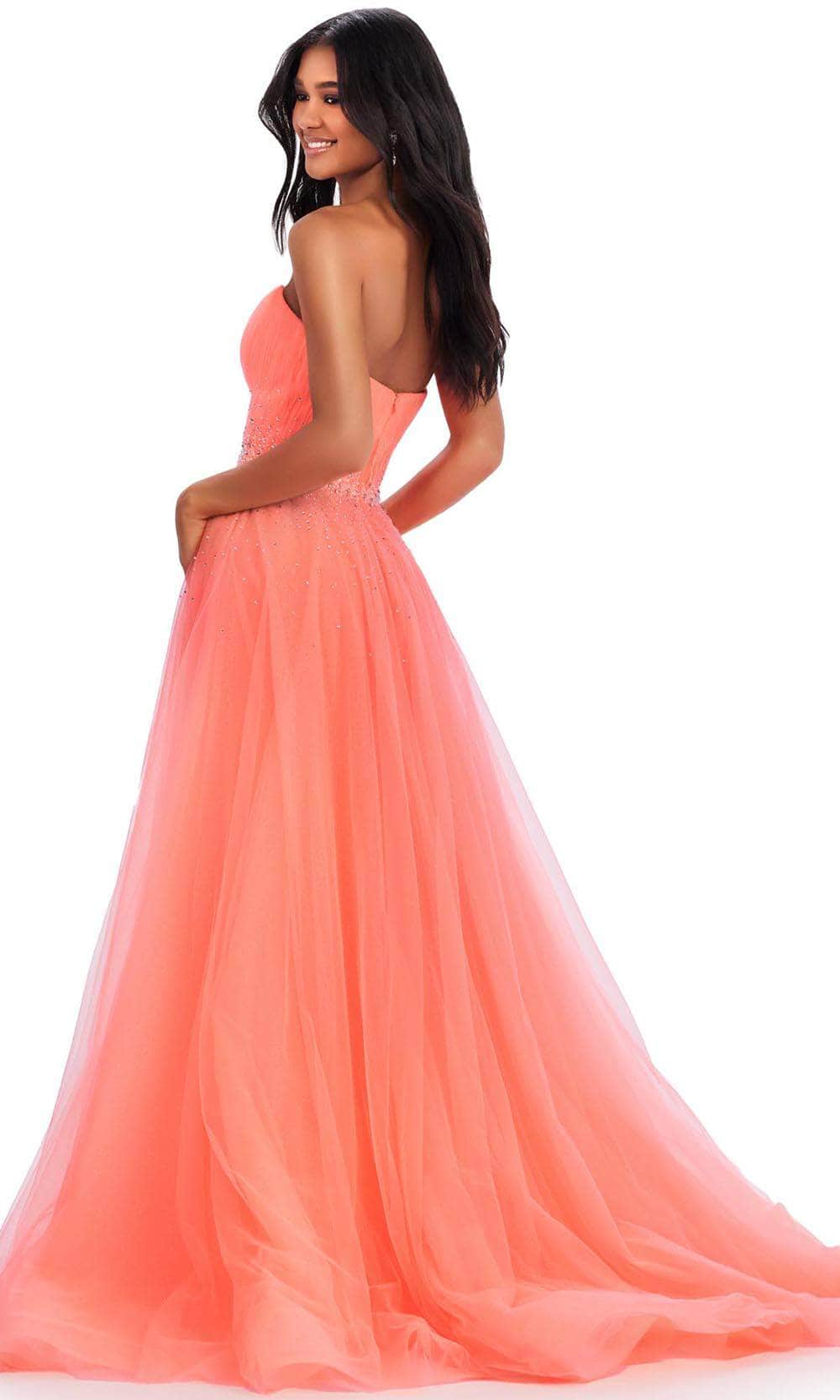 Ashley Lauren 11597 - Strapless Glitter Tulle Prom Gown Prom Dresses