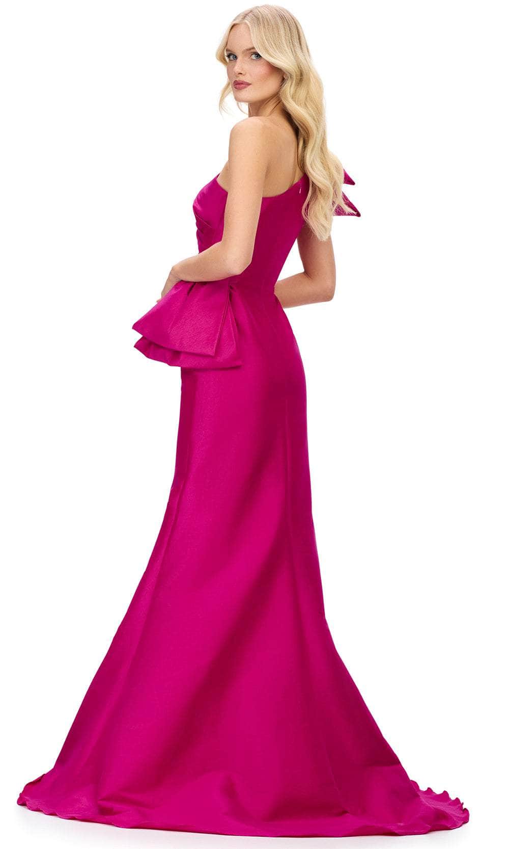 Ashley Lauren 11722 - Asymmetric Neck Peplum Evening Gown Evening Dresses