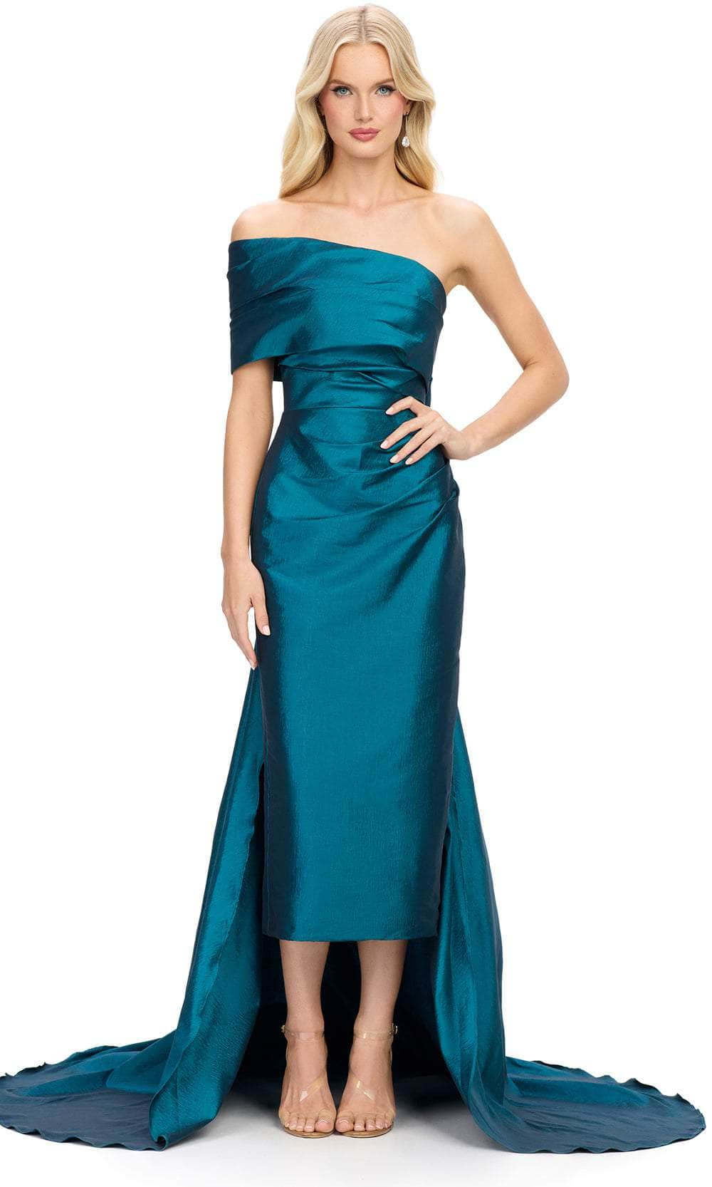 Ashley Lauren 11727 - Bow Draped Sheath Evening Gown Prom Dresses