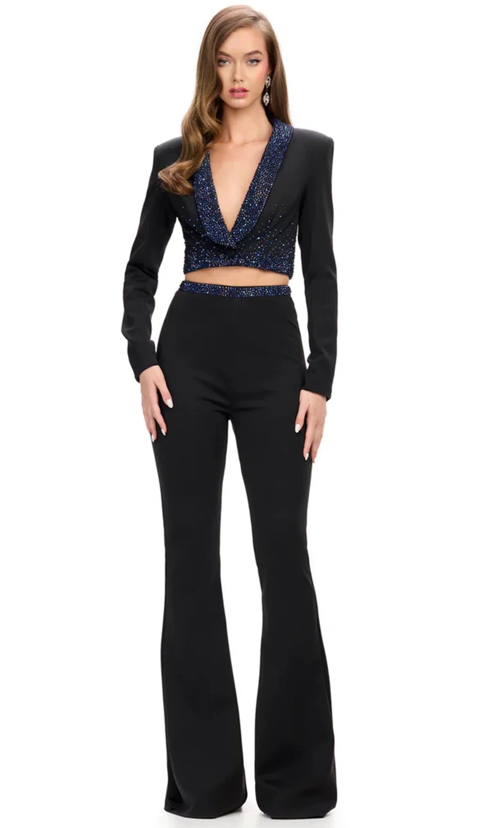 Ashley Lauren 11761 - Two-Piece Scuba Deep V-Neckline Jumpsuit Special Occasion Dress