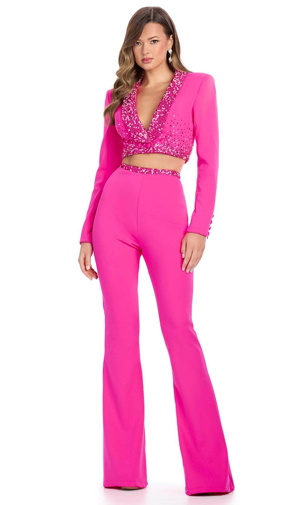 Ashley Lauren 11761 - Two-Piece Scuba Deep V-Neckline Jumpsuit Special Occasion Dress