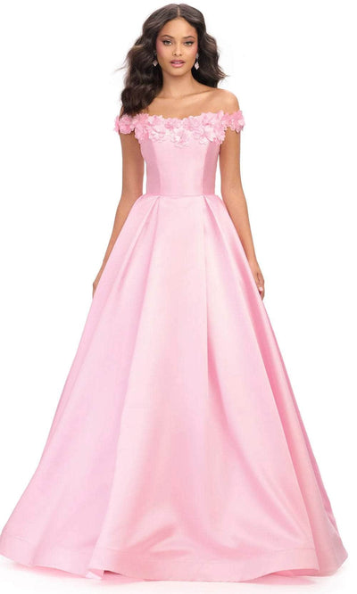 Ashley Lauren 11771 - Off Shoulder Pleated Skirt Evening Gown Ball Gowns