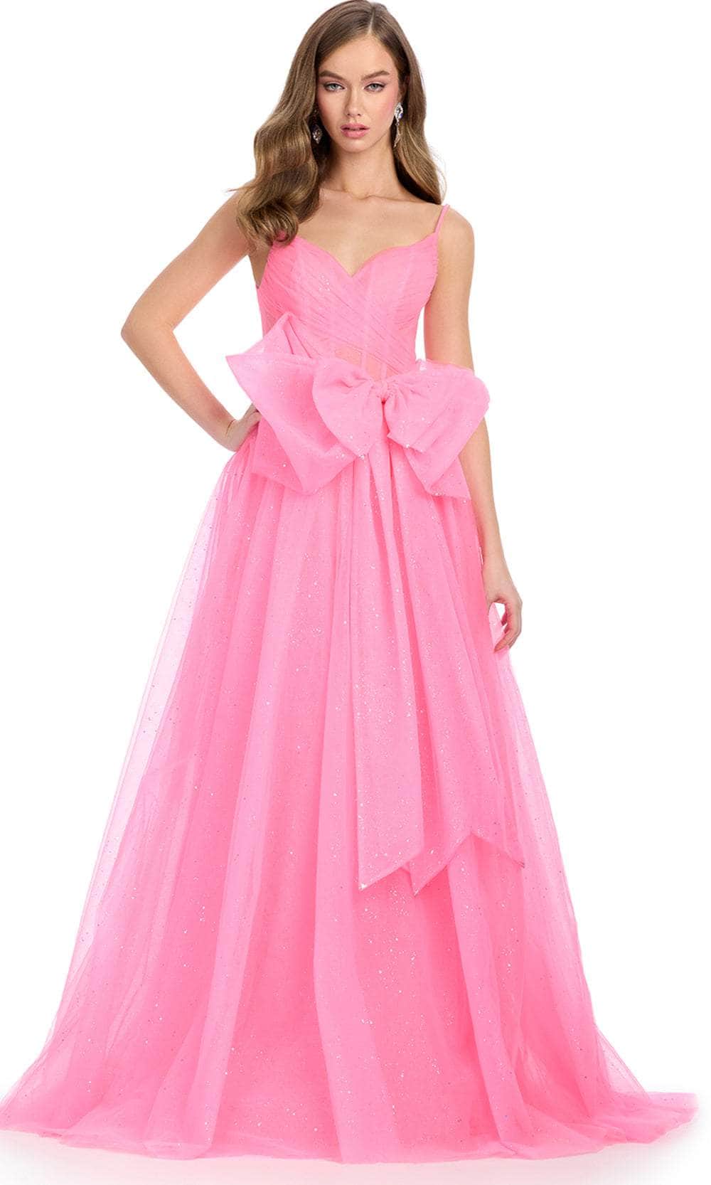 Ashley Lauren 11841 - Sweetheart Glitter Prom Dress with Bow Special Occasion Dress