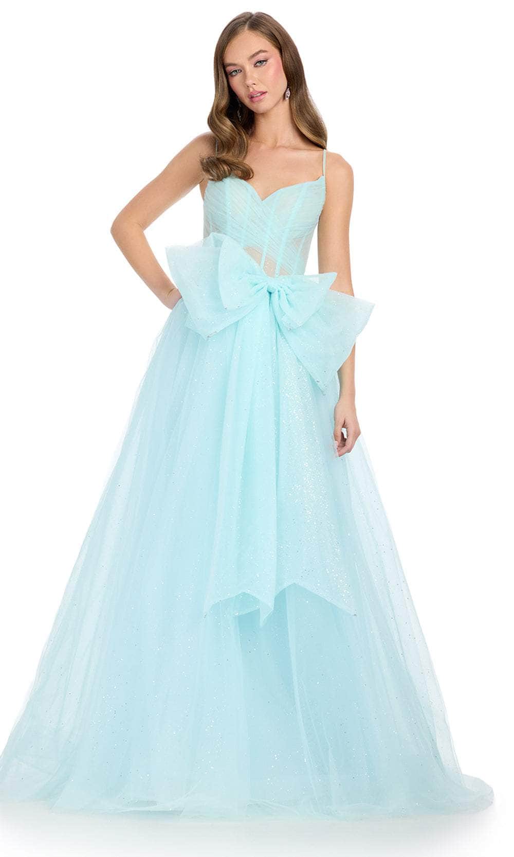 Ashley Lauren 11841 - Sweetheart Glitter Prom Dress with Bow Special Occasion Dress