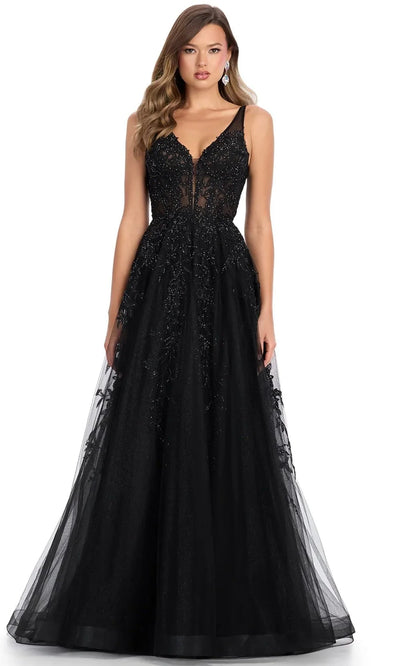 Ashley Lauren 11892 - Scoop Back Embroidered Prom Gown Special Occasion Dress