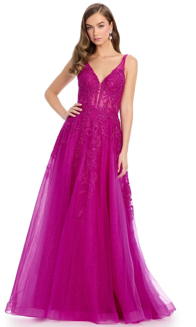 Ashley Lauren 11892 - Scoop Back Embroidered Prom Gown Special Occasion Dress