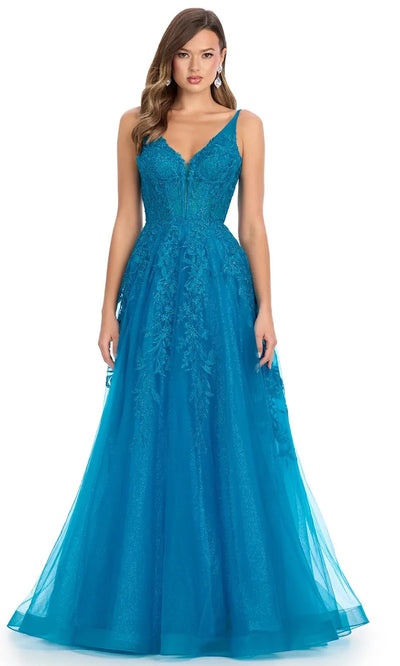 Ashley Lauren 11892 - Scoop Back Embroidered Prom Gown Special Occasion Dress