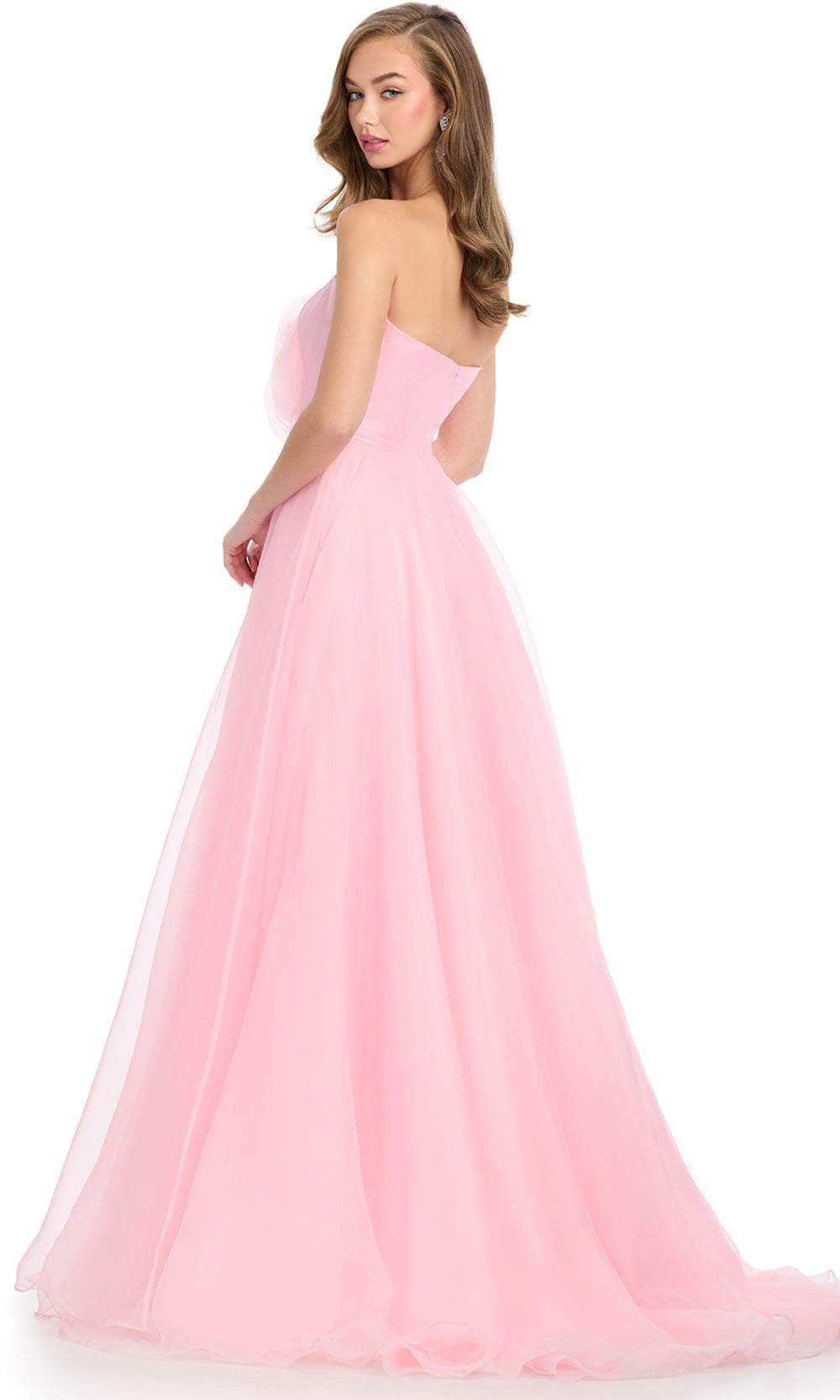 Ashley Lauren 11913 - Floral Accented Straight Neckline Prom Dress Special Occasion Dress