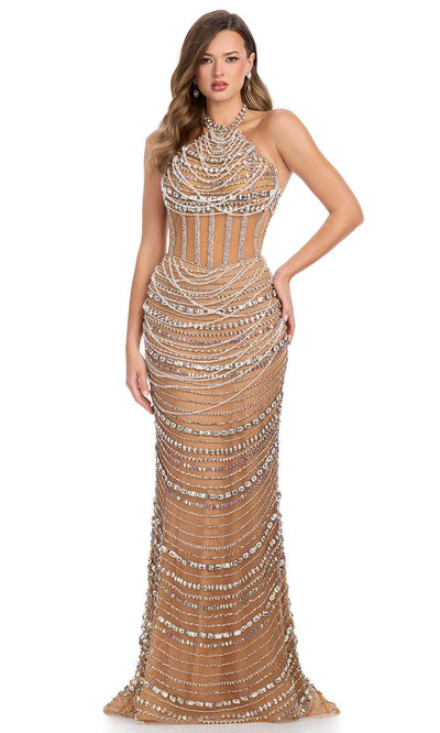 Ashley Lauren 11958 - Beaded Corset Boning Evening Gown Prom Dress