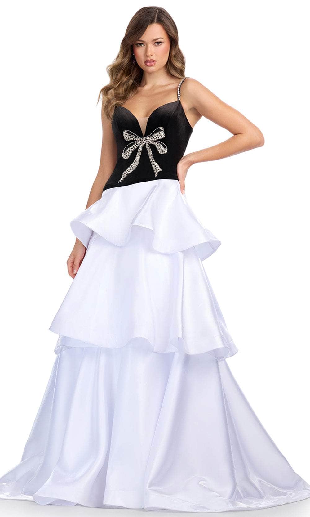 Ashley Lauren 11974 - Velvet Beaded Bow Ball Gown Ball Gowns