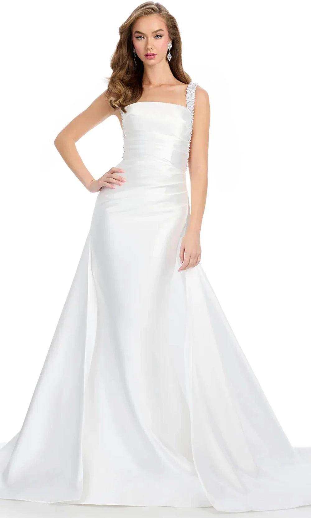 Ashley Lauren 11979 - Beaded Straps Square Neck Prom Gown Prom Dress