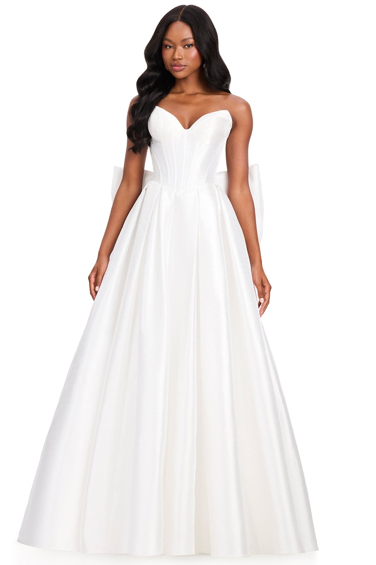 Ashley Lauren 12387 - Sweetheart Basque Prom Gown with Bow