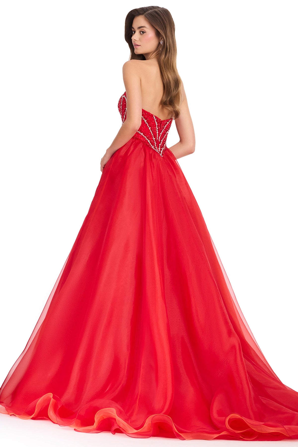 Ashley Lauren 12389 - Strapless Straight Across Beaded Prom Gown