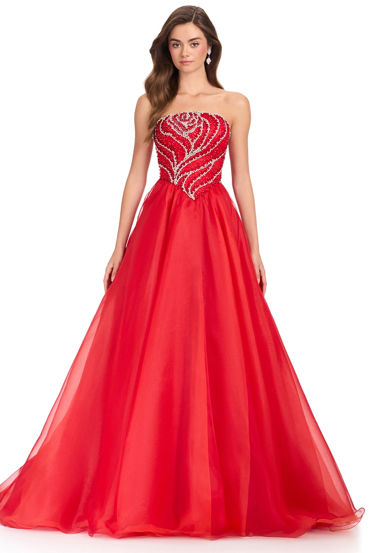 Ashley Lauren 12389 - Strapless Straight Across Beaded Prom Gown