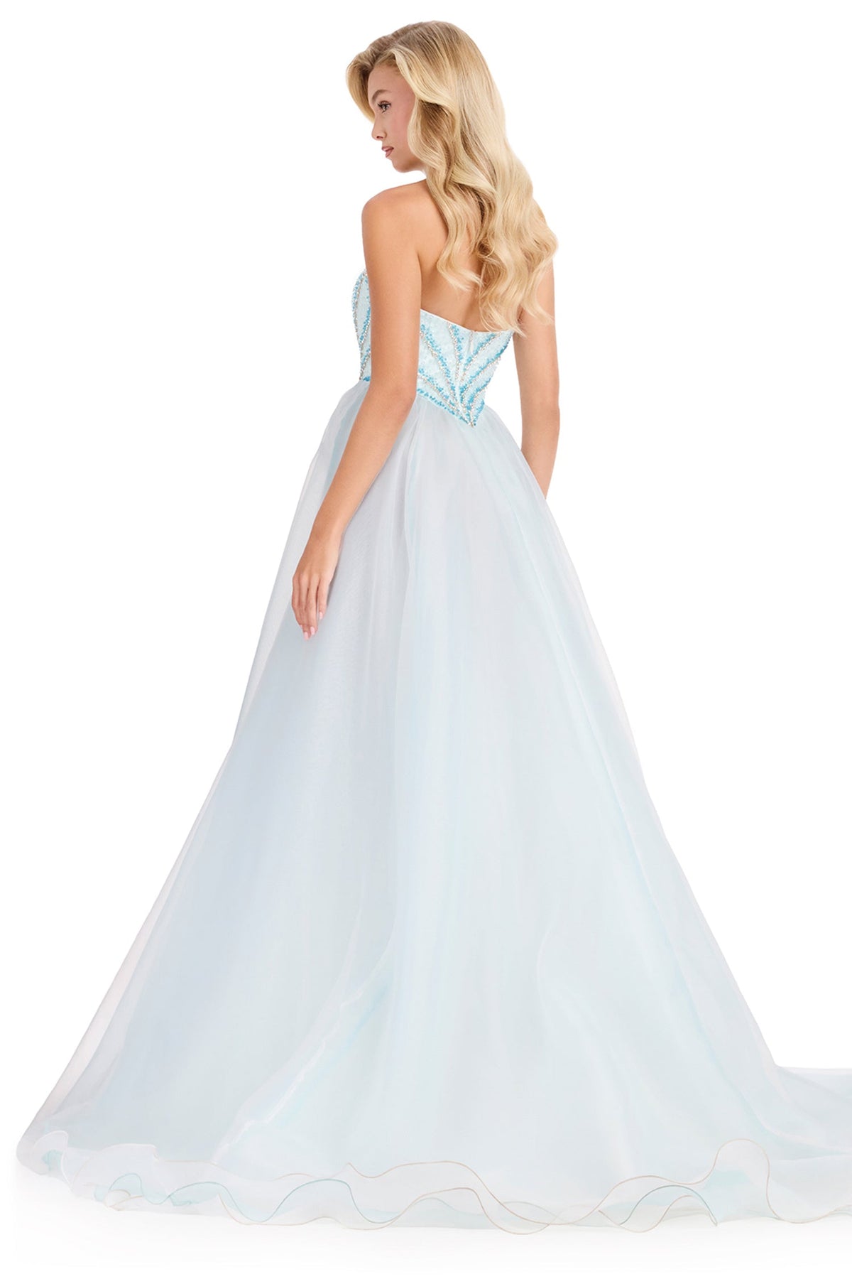 Ashley Lauren 12389 - Strapless Straight Across Beaded Prom Gown