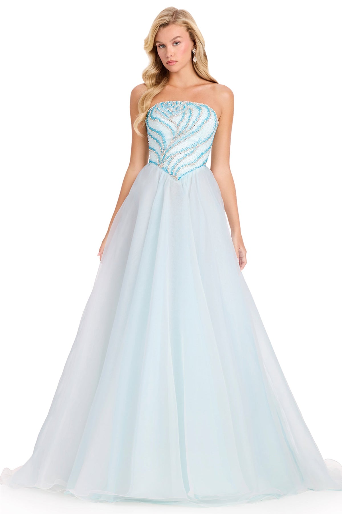 Ashley Lauren 12389 - Strapless Straight Across Beaded Prom Gown