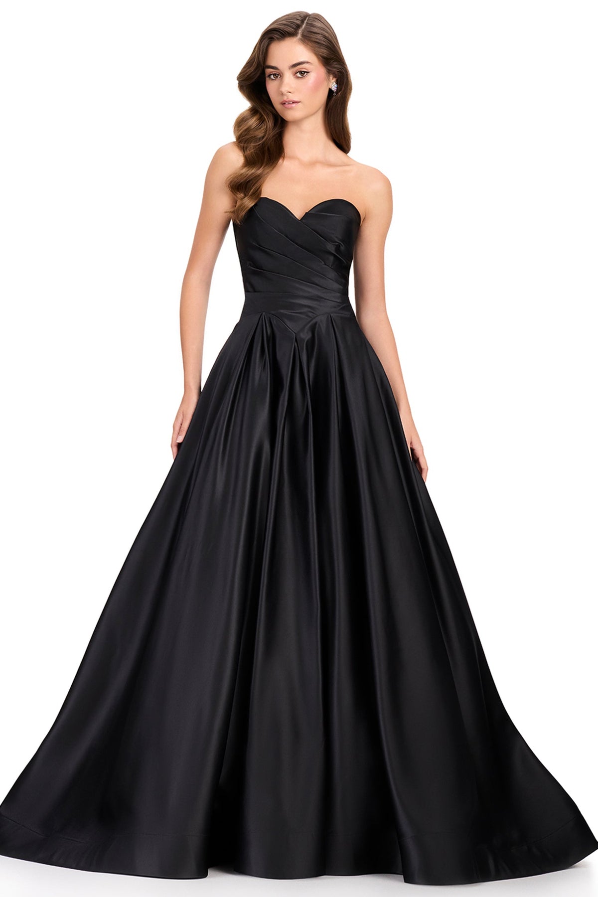 Ashley Lauren 12394 - Basque Waist Pleated Strapless Prom Gown