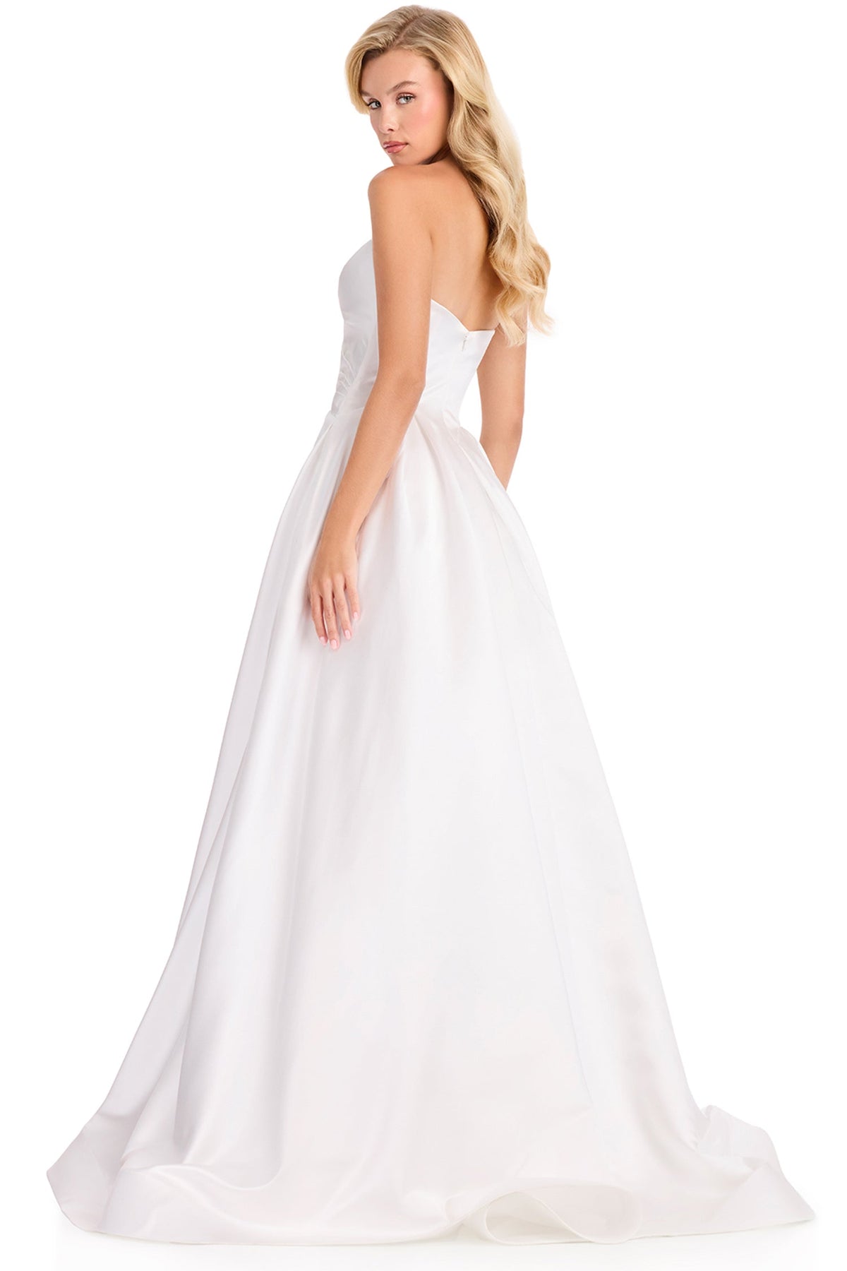 Ashley Lauren 12394 - Basque Waist Pleated Strapless Prom Gown