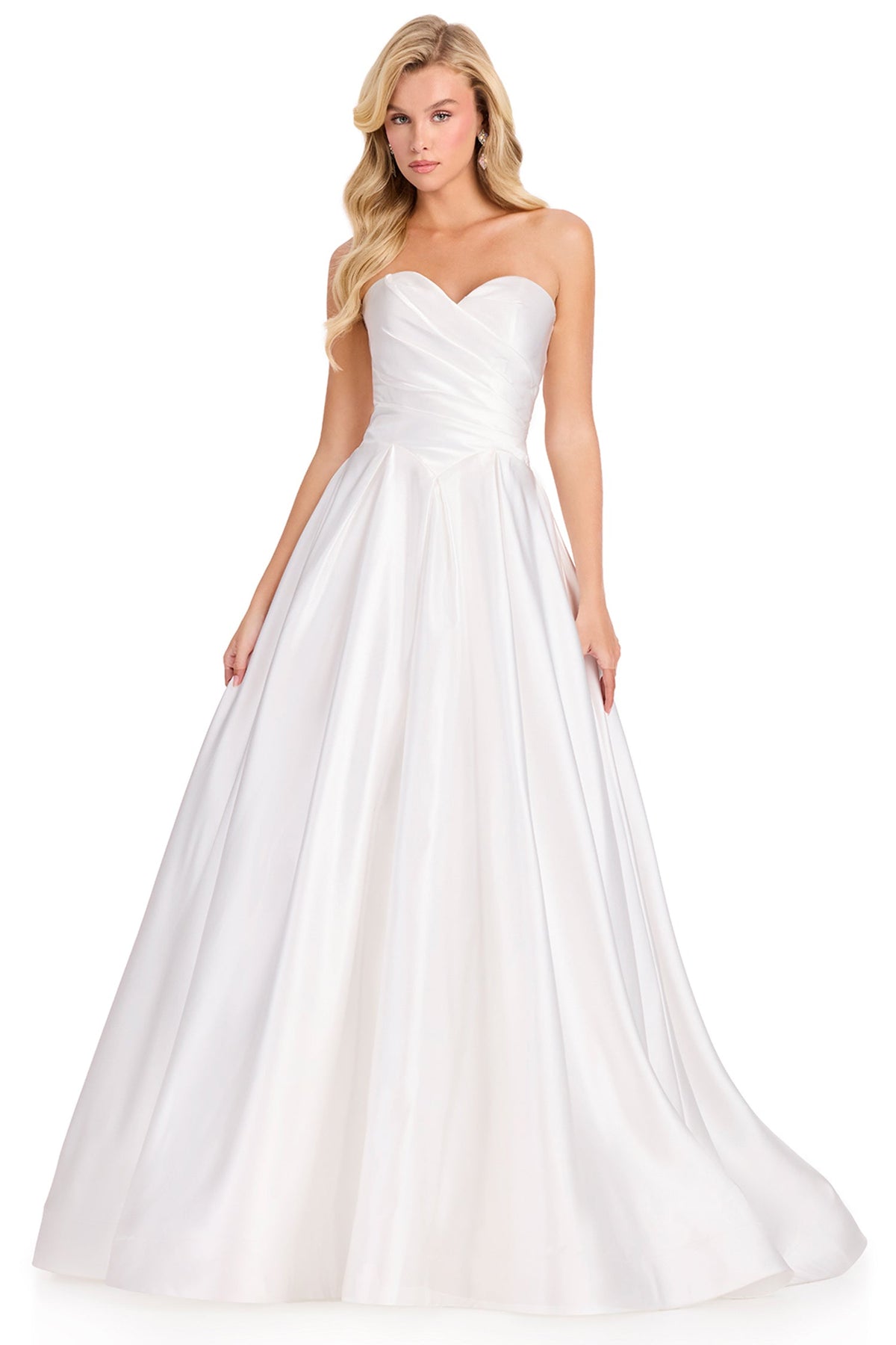 Ashley Lauren 12394 - Basque Waist Pleated Strapless Prom Gown