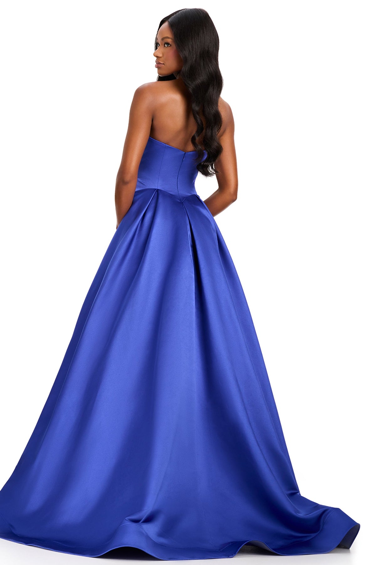 Ashley Lauren 12394 - Basque Waist Pleated Strapless Prom Gown