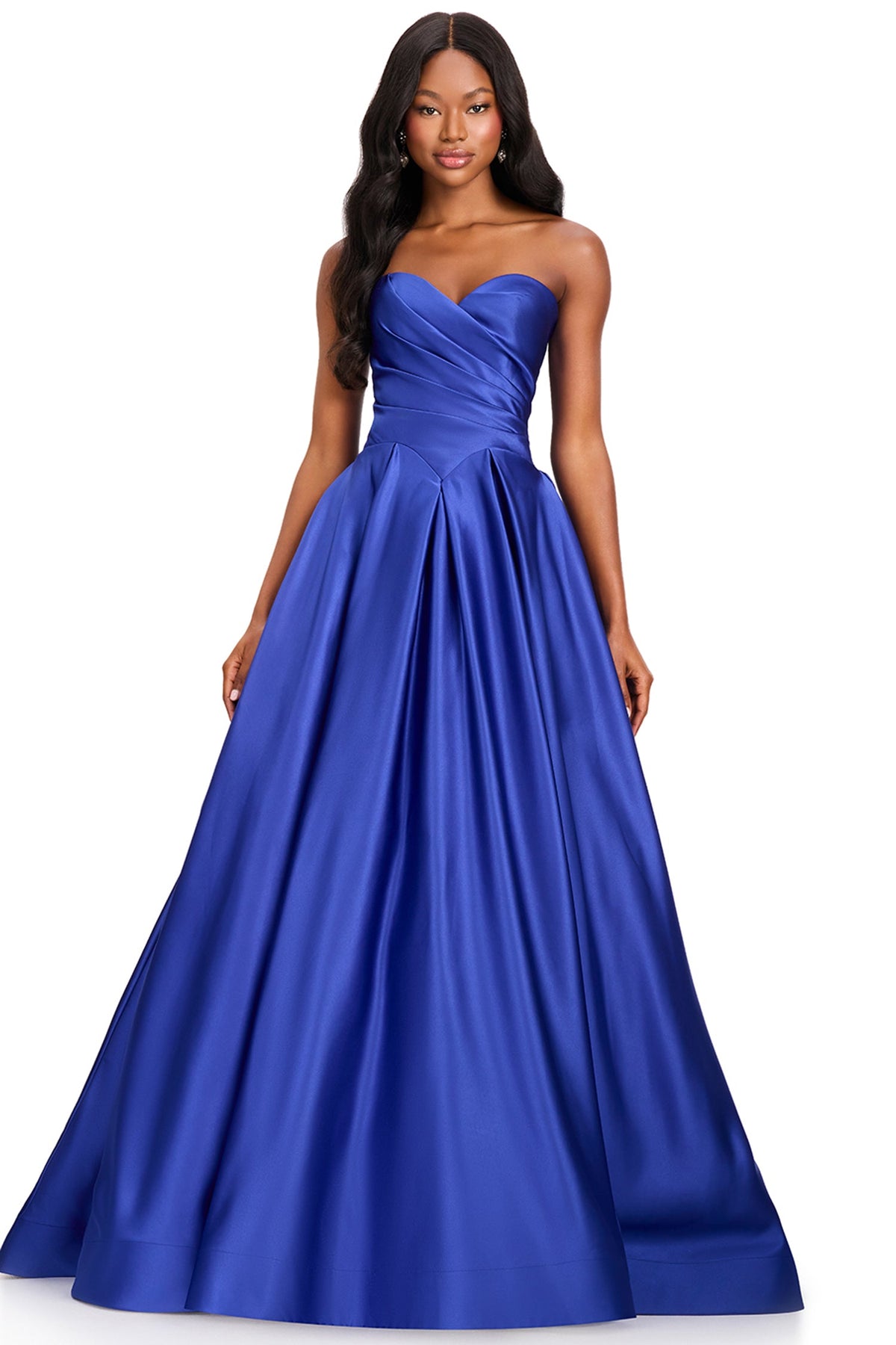 Ashley Lauren 12394 - Basque Waist Pleated Strapless Prom Gown