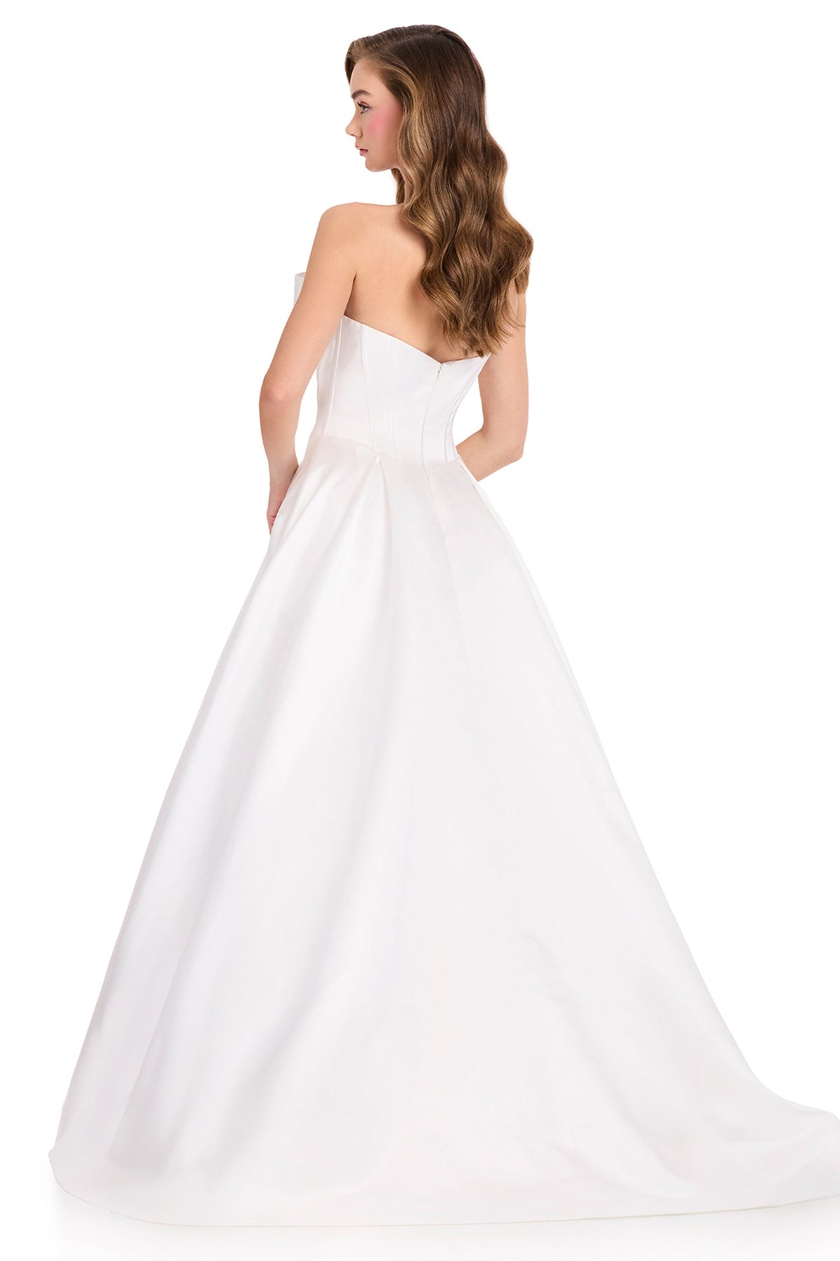 Ashley Lauren 12395 - Bow Neckline Corset Basque Prom Gown