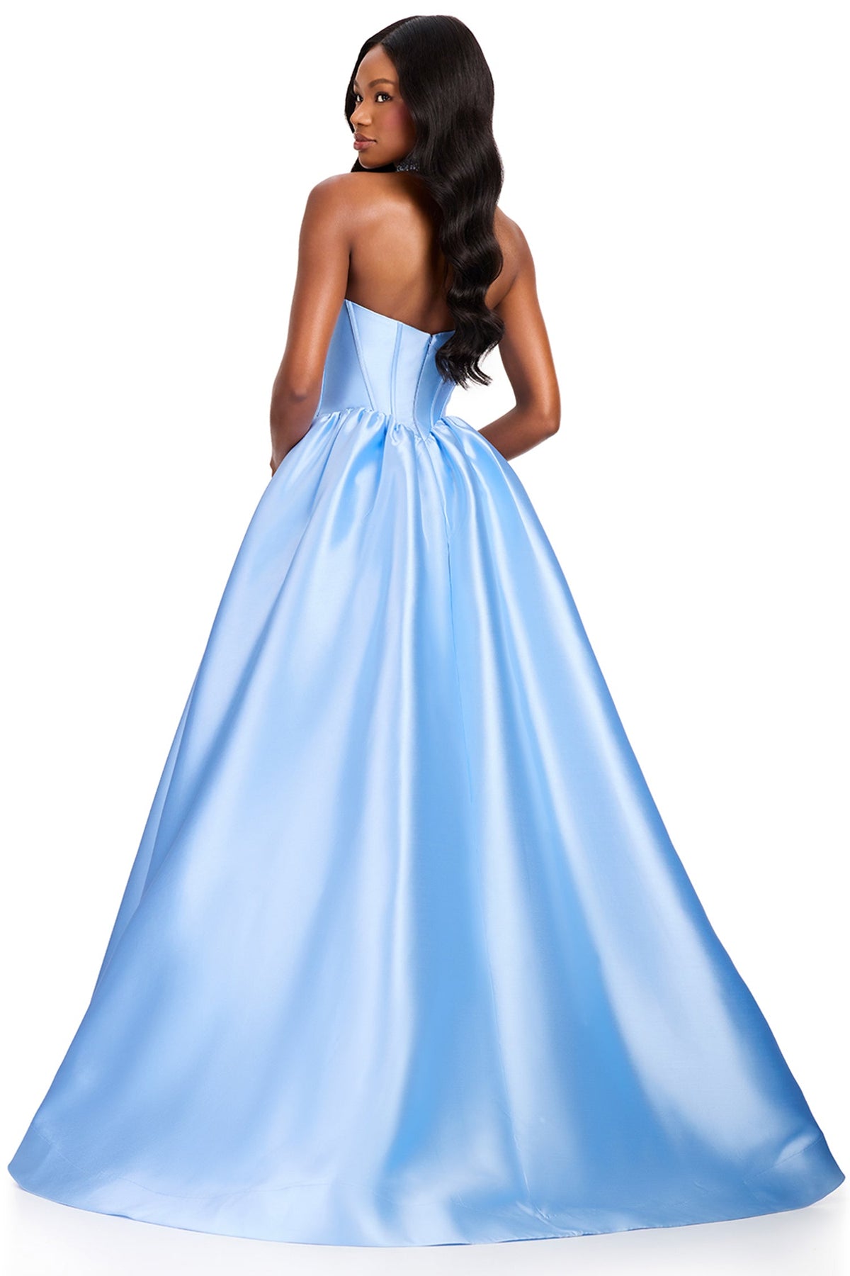 Ashley Lauren 12397 - Embellished Choker Strapless Mikado Prom Gown