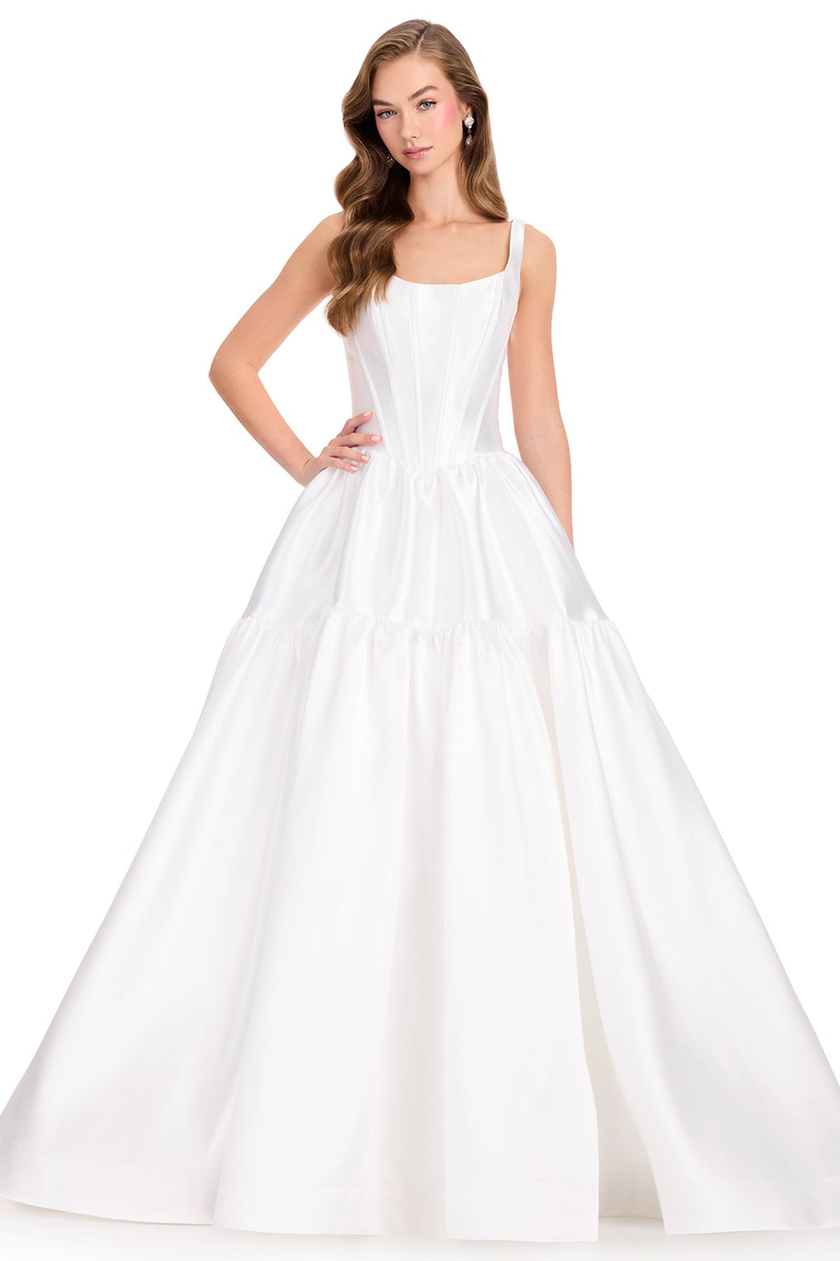 Ashley Lauren 12398 - Corseted Bodice Tiered Prom Ballgown
