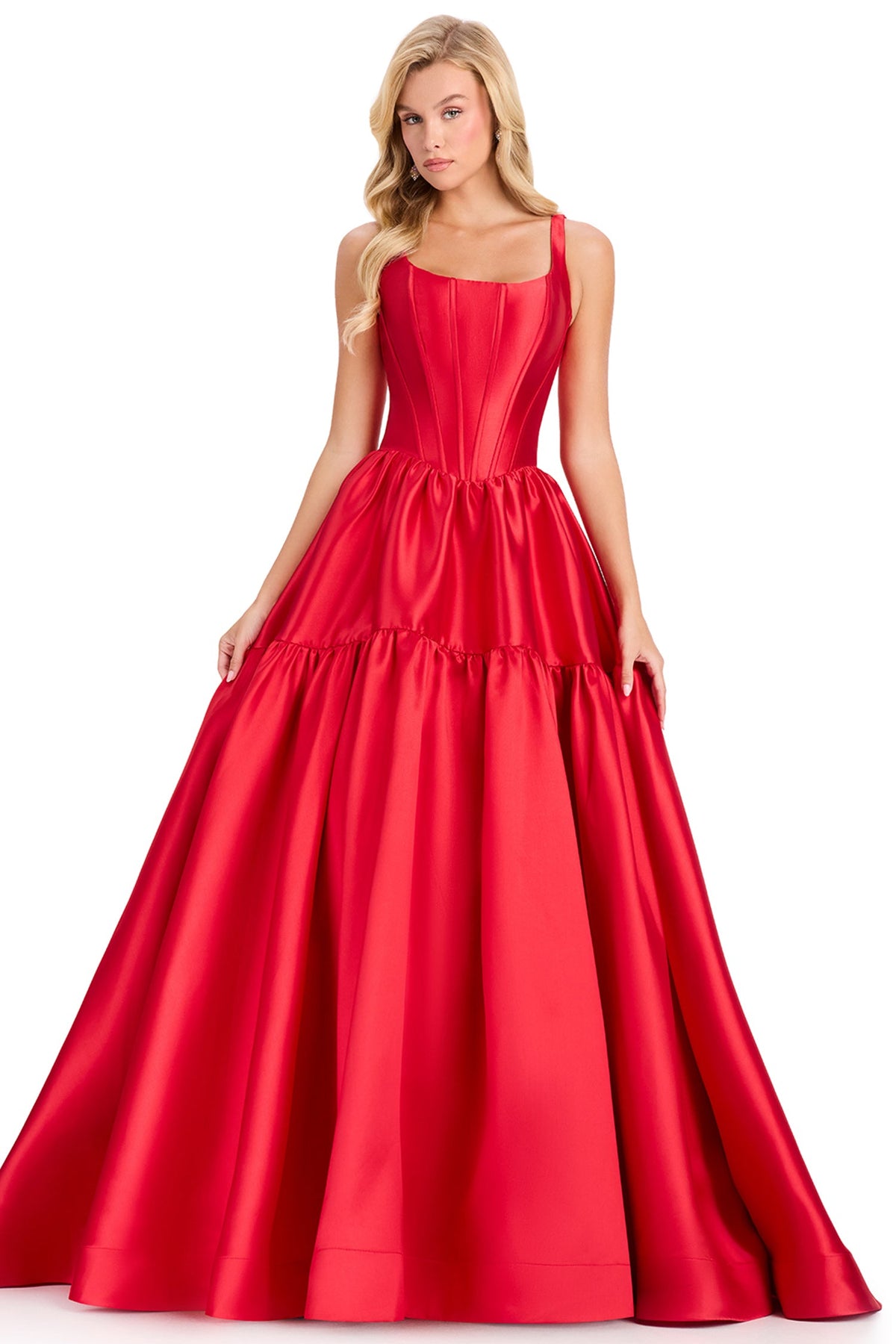 Ashley Lauren 12398 - Corseted Bodice Tiered Prom Ballgown