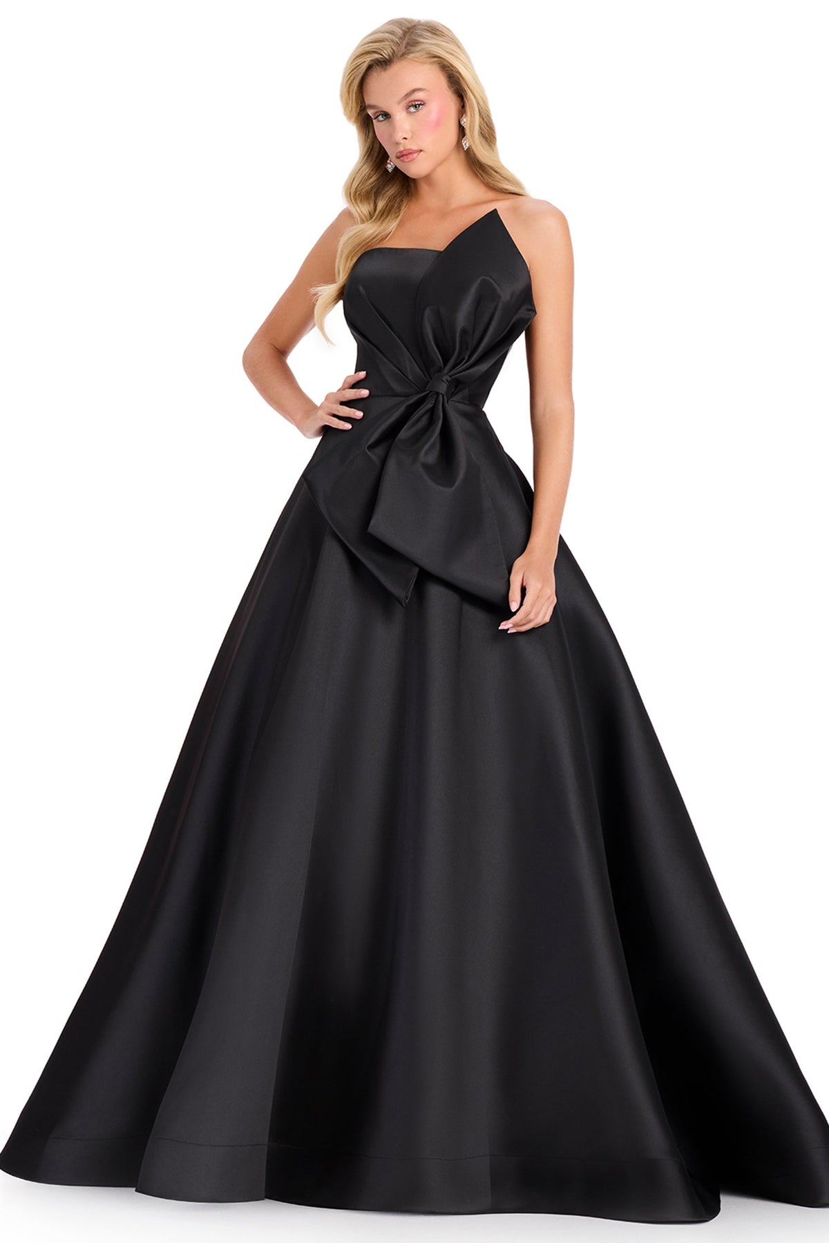 Ashley Lauren 12401 - Oversized Bow Strapless Minimalist Prom Gown