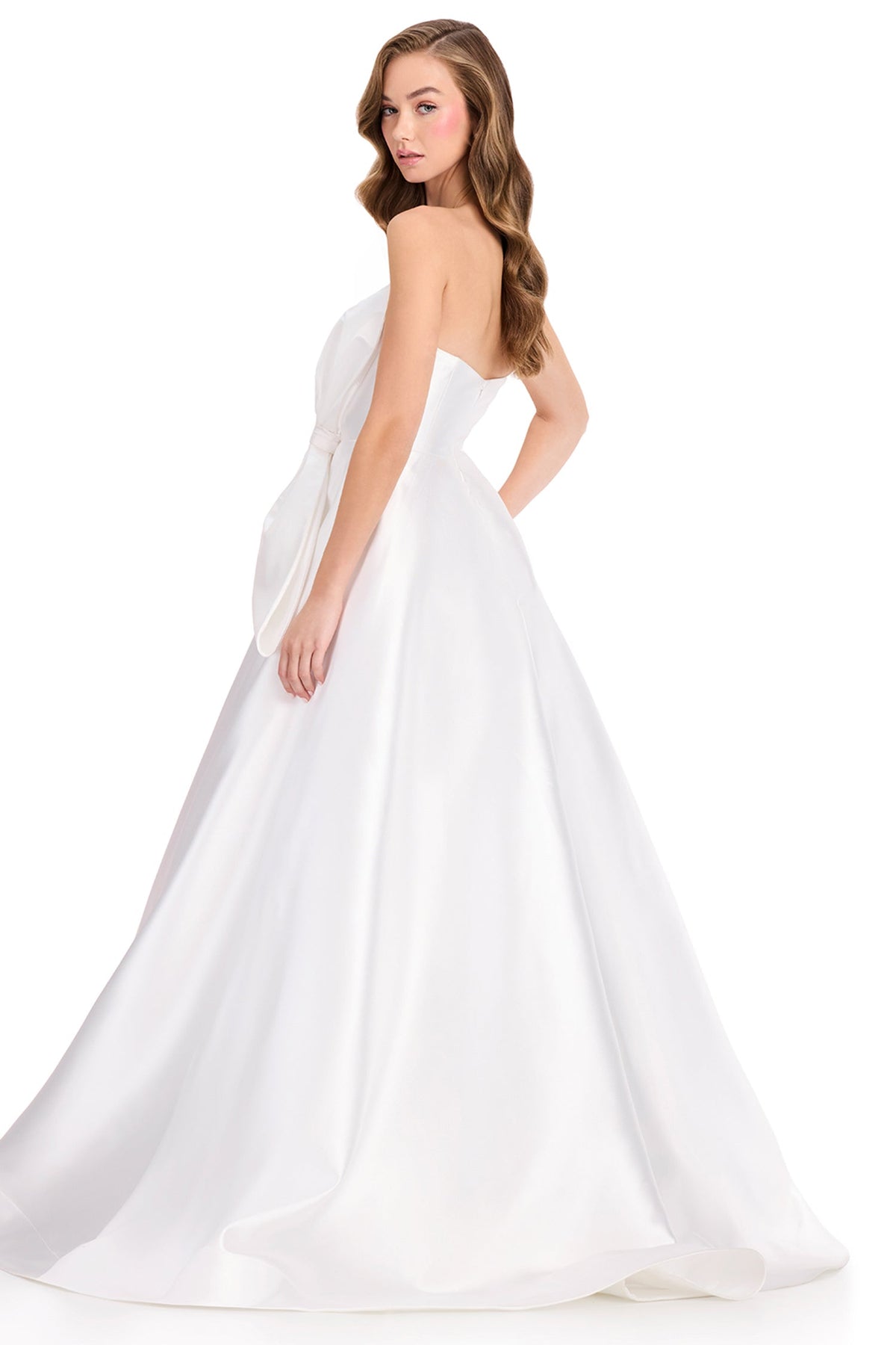 Ashley Lauren 12401 - Oversized Bow Strapless Minimalist Prom Gown