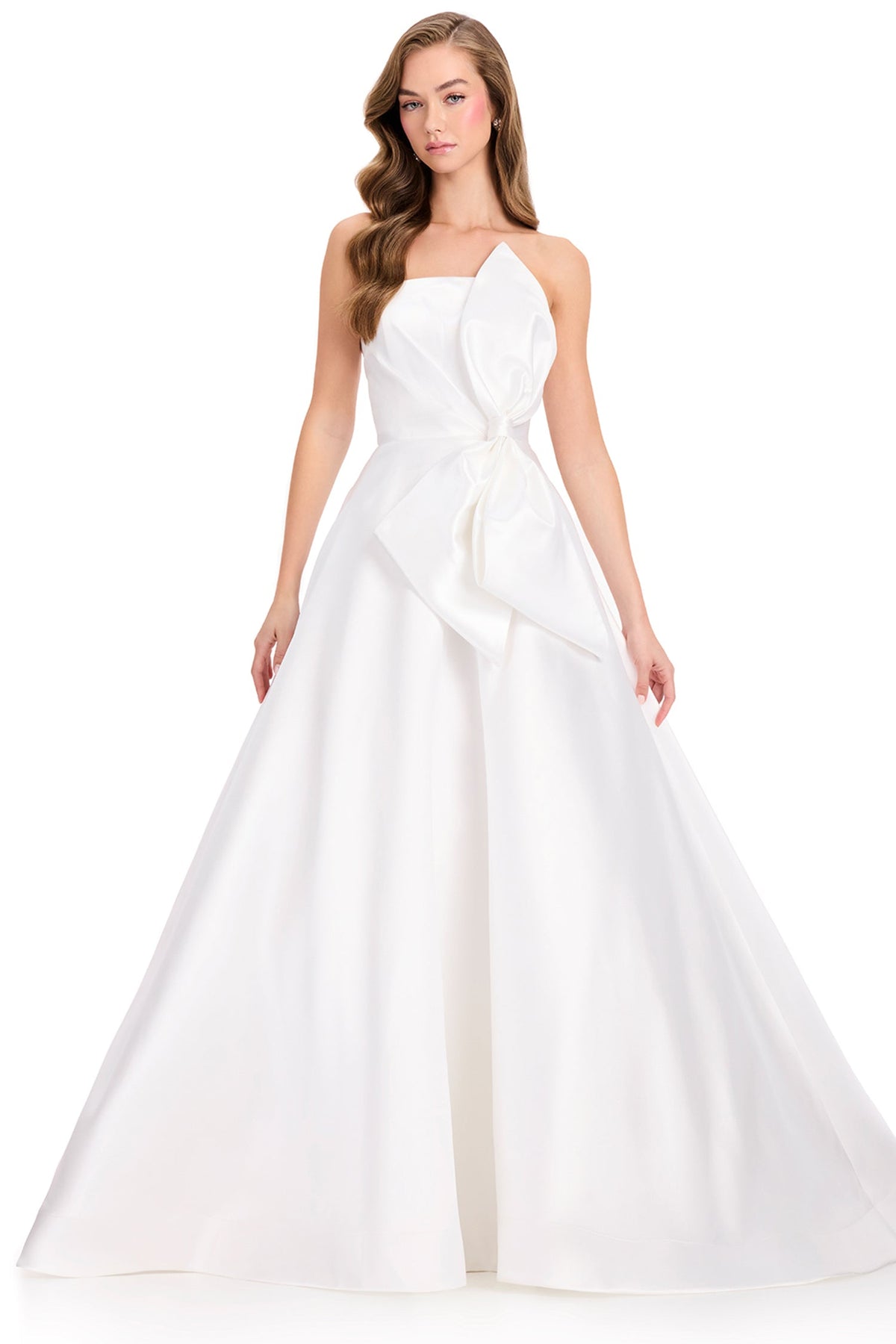 Ashley Lauren 12401 - Oversized Bow Strapless Minimalist Prom Gown