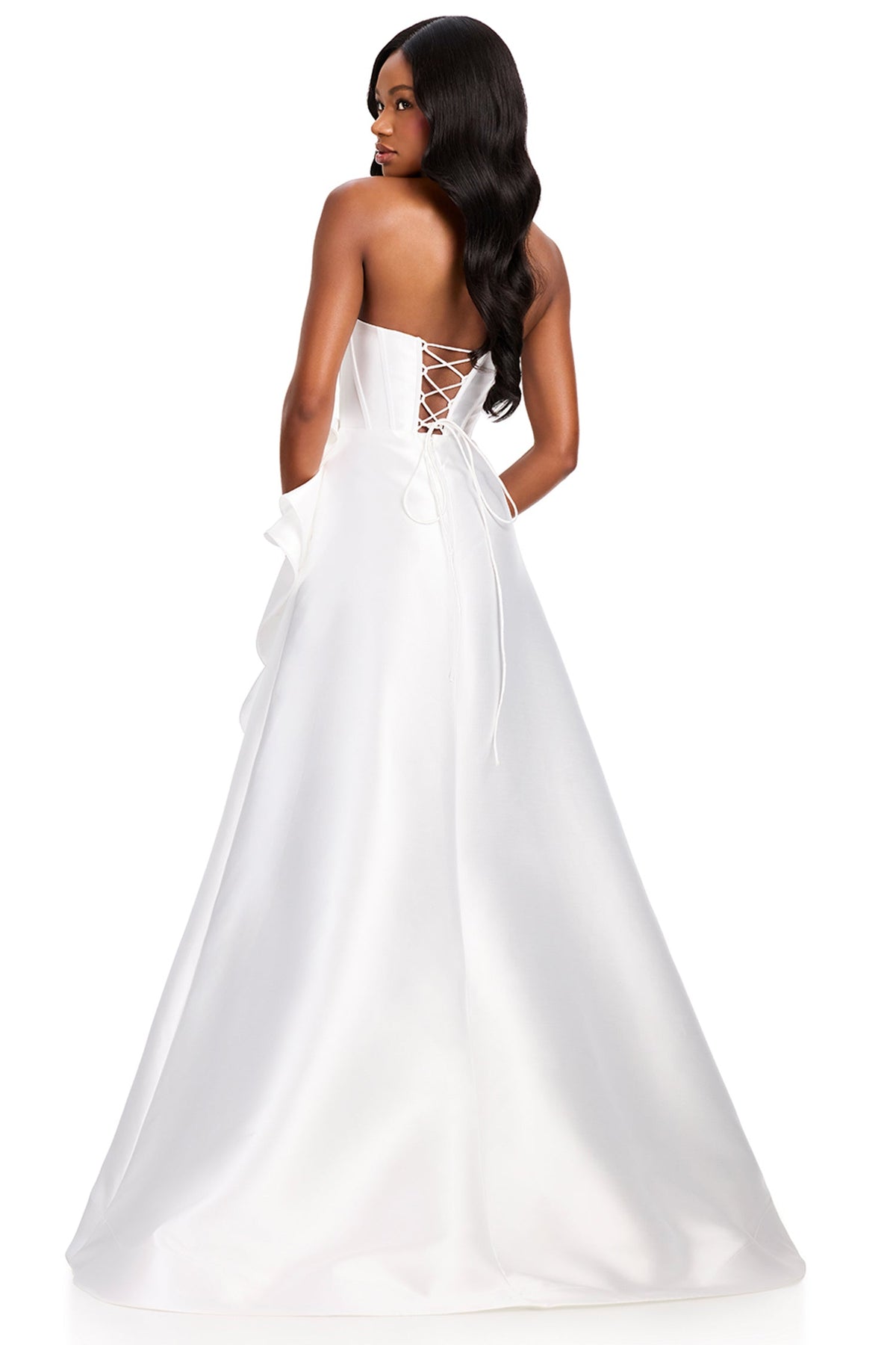 Ashley Lauren 12402 - Cascading Ruffle Strapless A-Line Prom Gown