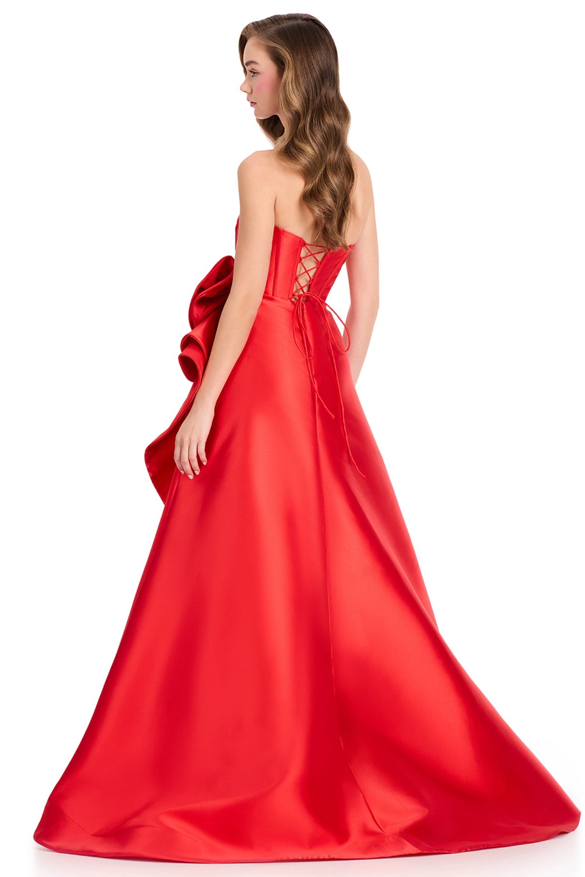 Ashley Lauren 12402 - Cascading Ruffle Strapless A-Line Prom Gown