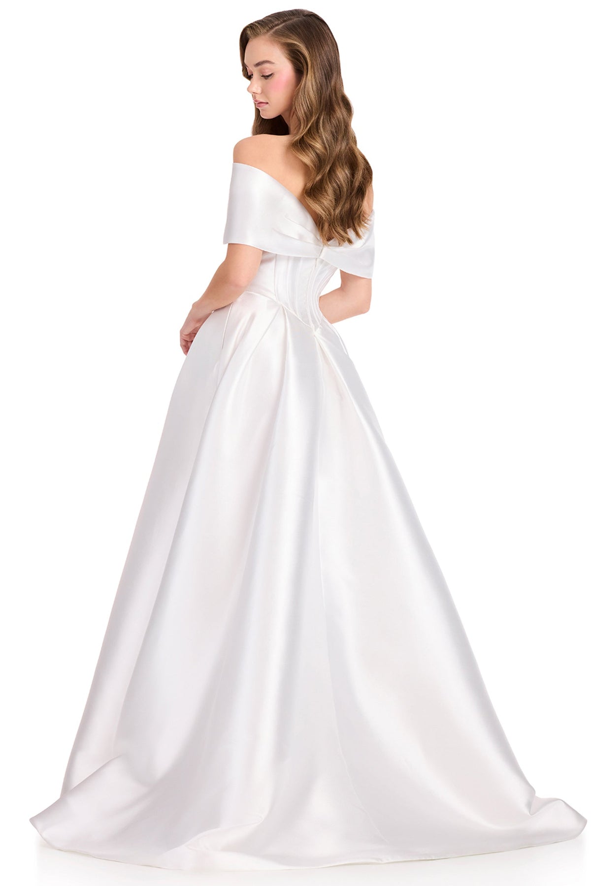 Ashley Lauren 12403 - Corset Detail Pleated Mikado Prom Gown