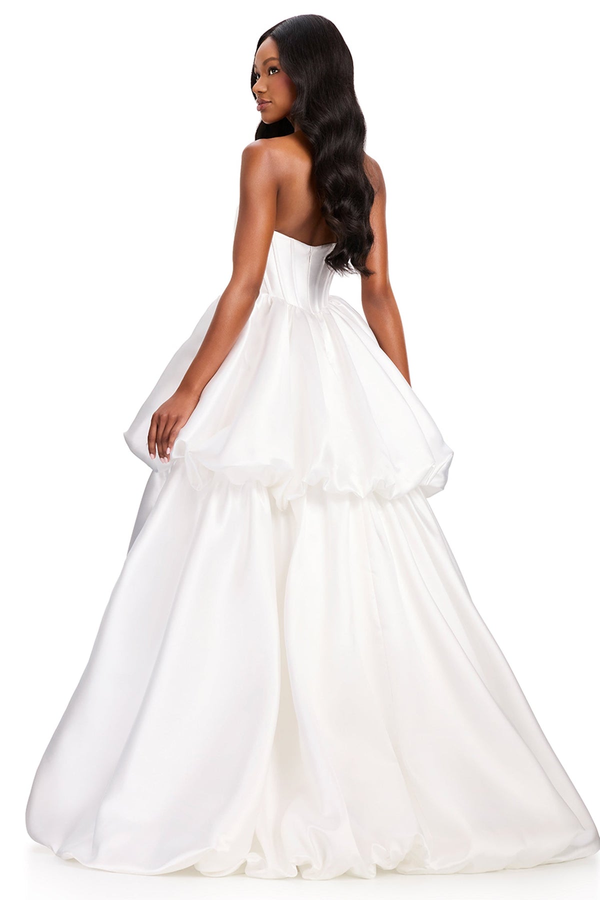 Ashley Lauren 12404 - Mikado Strapless Tiered Prom Ballgown